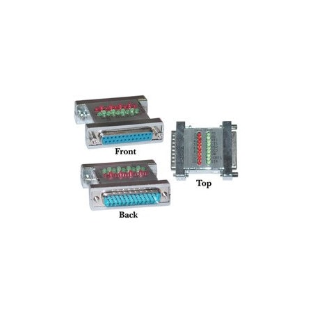 Cable Wholesale Serial Check Tester With Green and Red LEDs, DB25 Male to DB25 Female 31D3-42200